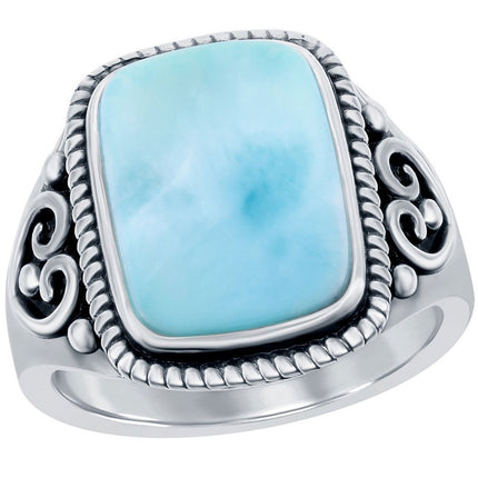 Women's Ring - Blue Larimar Filigree Design, Size 9 | W-2683-9 ,