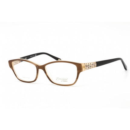 Emozioni Women's Eyeglasses - Brown Horn Cat Eye Plastic Full Rim Frame | EM 4053 EX4 ,