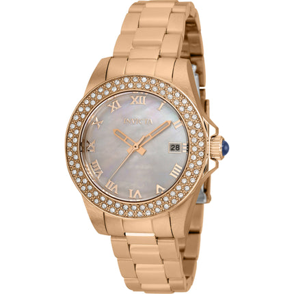 Invicta Women's Watch - Angel Quartz Mother of Pearl Dial Rose Gold Bracelet | 36074 ,