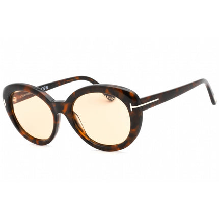 Tom Ford Women's Sunglasses - Shiny Dark Havana Plastic Cat Eye Frame | FT1009 52E ,