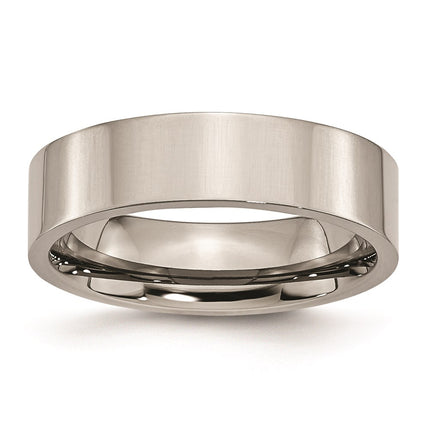 Titanium Flat 6mm Polished Band | TB31 ,