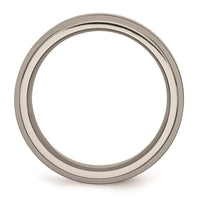 Titanium Base w/Polished Black Ceramic Center Beveled 8mm Band | TB382 ,