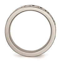 Titanium 7mm Chain Inlay Brushed Band ,