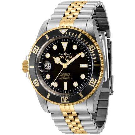 Invicta Men's Left Handed Watch - Pro Diver Two Tone Silver, Yellow Bracelet | 43986 ,