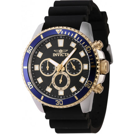 Invicta Men's Chronograph Watch - Pro Diver Blue and Gold Tone Bezel Strap | 46121 ,