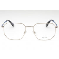 Police Men's Eyeglasses - Shiny Palladium Metal Geometric Full Rim Frame | VPLL67 0579 ,