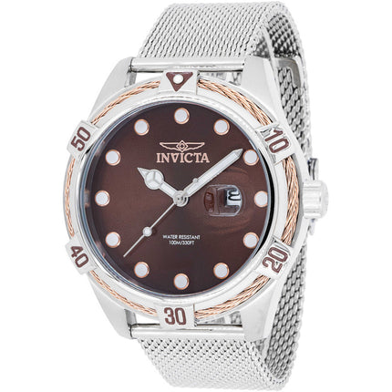 Invicta Men's Watch - Bolt Quartz Brown Dial Stainless Steel Mesh Bracelet | 43554 ,