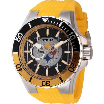 Invicta Men's Watch - NFL Pittsburgh Steelers Quartz Black and Grey Dial Strap | 45399 ,