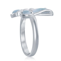 Sterling Silver Larimar Butterfly Ring, Size 9 ,