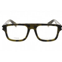 Philipp Plein Men's Eyeglasses - Shiny Green Havana Rectangular Frame | VPP021M 092I ,