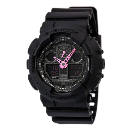 Casio Men's G-Shock Black Ana-Digi Dial Black Resin Strap Alarm Dive Watch | GA100C-1A4 ,