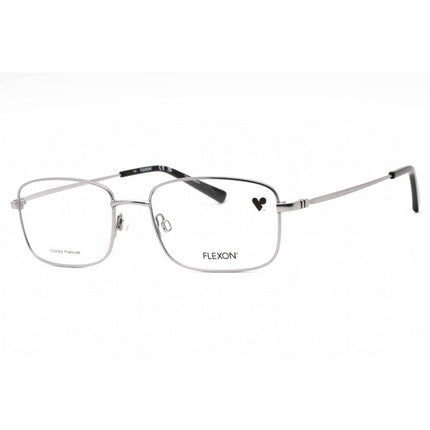 Flexon Men's Eyeglasses - Matte Gunmetal Rectangular Metal Frame | FLEXON H6057 070 ,