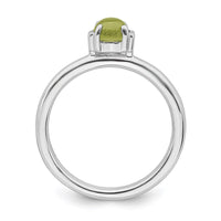 Sterling Silver Stackable Expressions Polished Peridot Ring | QSK618 ,