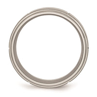Titanium Grooved Ridged Edge 8mm Satin and Polished Band | TB187 ,