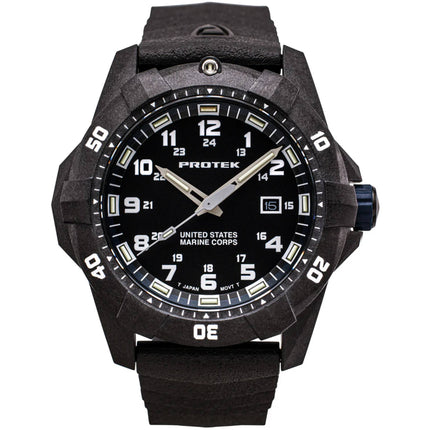 ProTek Men's Watch - USMC Series Quartz Black and Blue Dial Rubber Strap Dive | 1013 ,