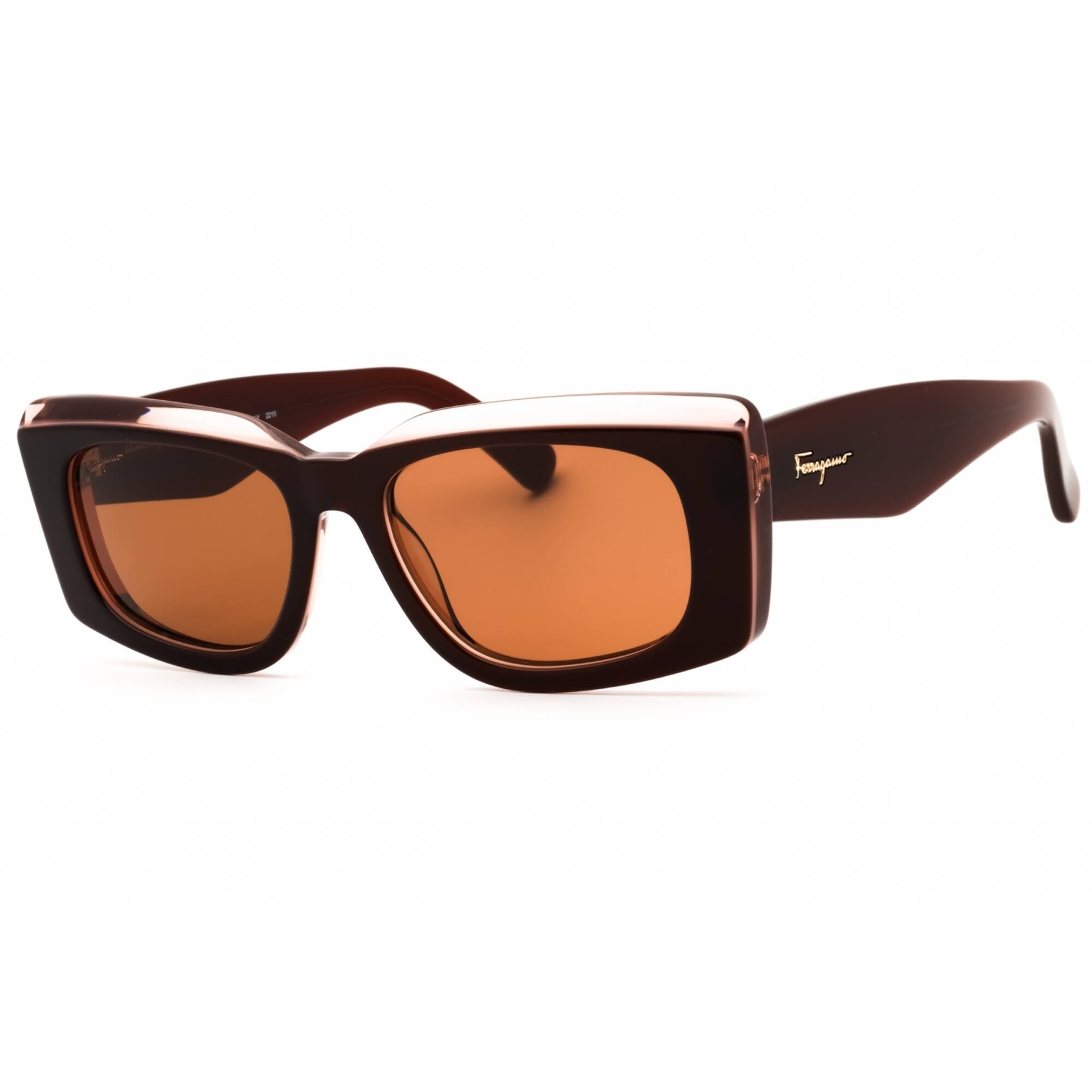 Salvatore Ferragamo Black and Brown Sunglasses SALVATORE FERRAGAMO 54mm Navigator Brown Gold Black  main image 4