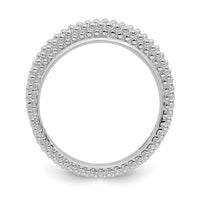 Sterling Silver Stackable Expressions Rhodium-plated Domed Ring | QSK878 ,