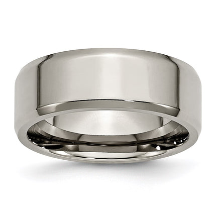 Titanium Beveled Edge 8mm Polished Band | TB157 ,