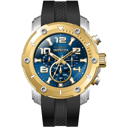 Invicta Men's Watch - Pro Diver Chronograph Blue Dial Black Silicone Strap | 45740 ,