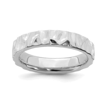 Sterling Silver Stackable Expressions Rhodium Ring | QSK303 ,