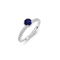 Sterling Silver Stackable Expressions Created Blue Sapphire Ring | QSK1106 ,