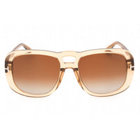 Tom Ford Women's Sunglasses - Shiny Light Brown Plastic Pilot Shape Frame | FT1012 45F ,