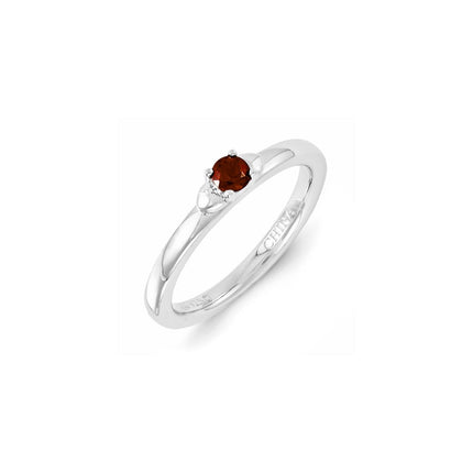 Sterling Silver Stackable Expressions Garnet Ring | QSK1299 ,