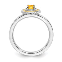Sterling Silver & 14K Stackable Expressions Citrine Ring | QSK924 ,