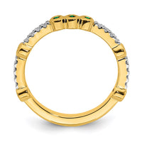 14k Stackable Expressions Created Emerald and Diamond Ring | SK2068 ,