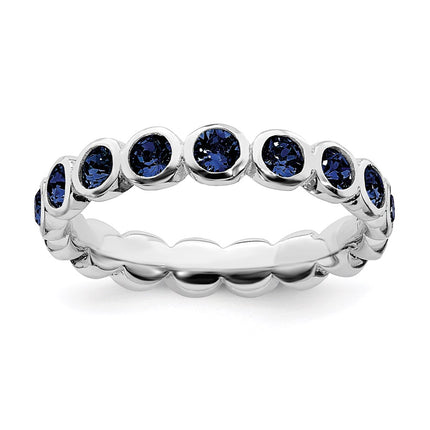 Sterling Silver Stackable Expressions September Swarovski Ring | QSK981 ,