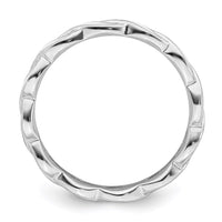 Sterling Silver Stackable Expressions White Enamel Ring | QSK1515 ,