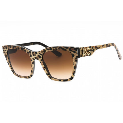 Dolce & Gabbana Women's Sunglasses - Leo Brown On Black Cat Eye Frame | 0DG4384 316313 ,