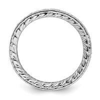 Sterling Silver Stackable Expressions Polished Diamond Ring | QSK653 ,