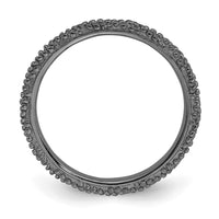 Sterling Silver Stackable Expressions Polished Ruthenium Plated Ring | QSK1838 ,