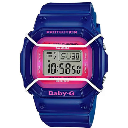 Casio Women's Watch - Baby-G Pink and Grey Digital Dial Blue Resin Strap | BGD501FS-2 ,