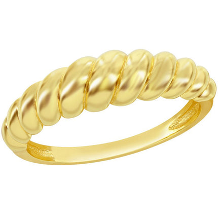 Classic Women's Gold Plated Croissant Design Ring - W-2860 ,