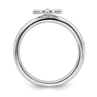 Sterling Silver Stackable Expressions Rhodium Ship's Wheel Ring | QSK1944 ,
