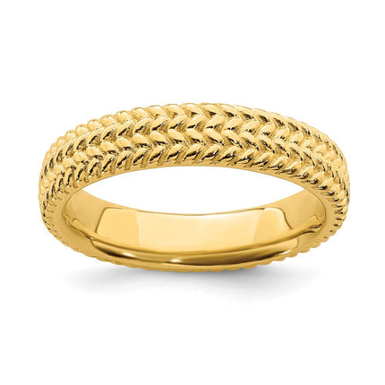 Sterling Silver Stackable Expressions Gold-plated Ring | QSK306 ,
