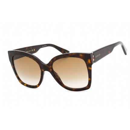 Gucci Unisex Sunglasses - Havana Gold Plastic Cat Eye Full Rim Frame | GG0459S 002 ,