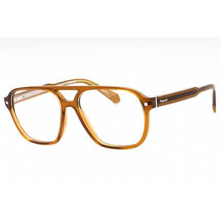 Polaroid Core Men's Eyeglasses - Brown Crystal Plastic Square Frame | PLD D444 YL3 ,