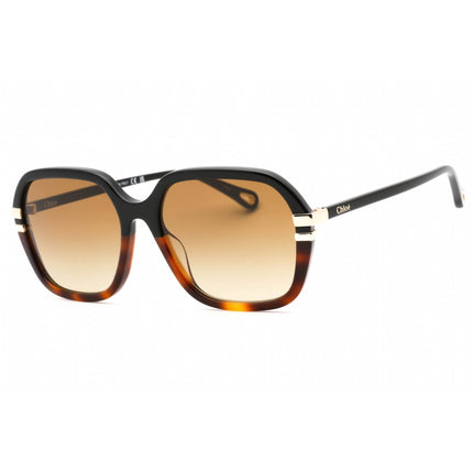 Chloe Women's Sunglasses - Black Square Full Rim Frame Brown Lens | CH0204S 003 ,