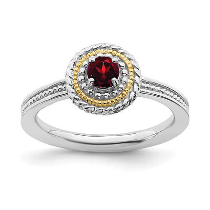 Sterling Silver & 14k Stackable Expressions Sterling Silver Garnet Ring | QSK914 ,
