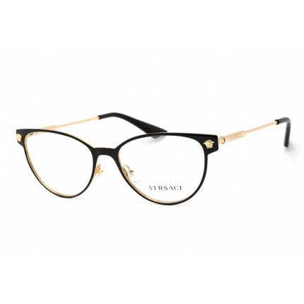 Versace Women's Eyeglasses - Black Gold Metal Oval Full Rim Frame | 0VE1277 1433 ,