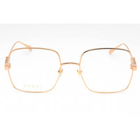 Gucci Women's Eyeglasses - Gold/Transparent Square Full Rim Metal Frame | GG1434O 002 ,