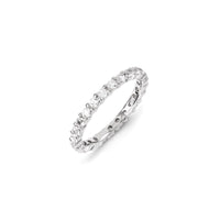 Sterling Silver Stackable Expressions Created White Sapphire Ring | QSK1219 ,