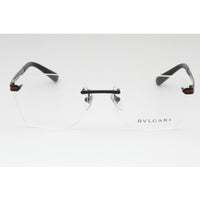 Bvlgari Men's Eyeglasses - Matte Black Metal Rimless Rectangular Frame | 0BV1109 128 ,