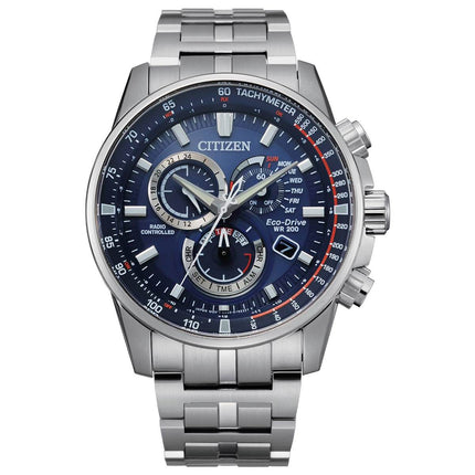 Citizen Men's Chronograph Watch - PCAT Blue Dial Silver Tone Bracelet | CB5880-54L ,