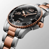 Longines Men's Watch - HydroConquest Automatic Black Dial Two Tone Steel | L37813587 ,