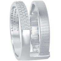 Sterling Silver Designer CZ Ring Bonded with Platinum, Size 8 ,