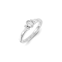 Sterling Silver Stackable Expressions Created White Sapphire Ring | QSK1297 ,
